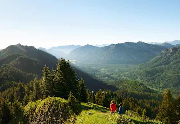 Das Panorama der Ammergauer Alpen.