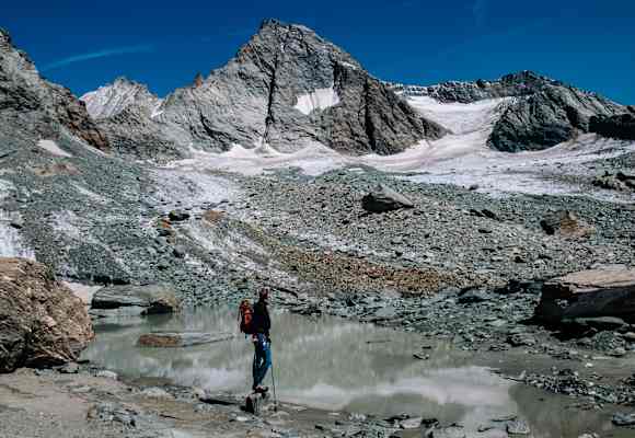 Der Blick zurück zum höchsten berg Österreichs