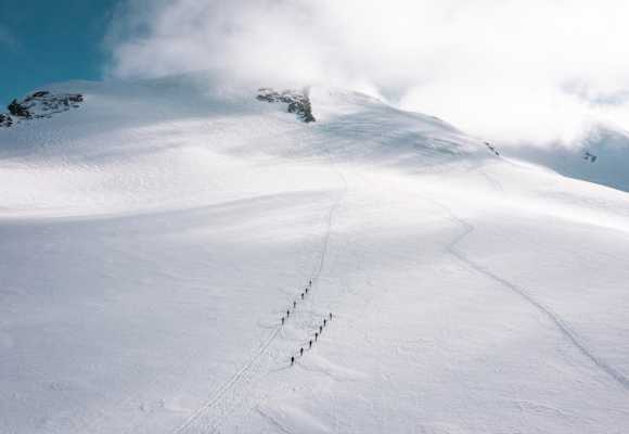 Aufstieg zum Breithorn in der Schweiz