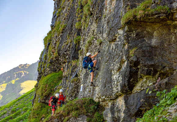 Die steile Einstiegswand
