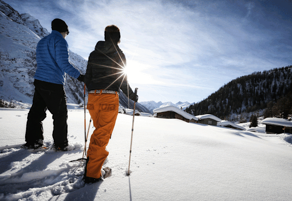 Mit Schneeschuhen unterwegs zur Anenlücke (2.800 m) im Lötschental