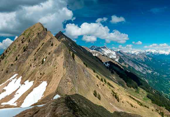 Panorama-Ausblick vom Brienzergrat in den Berner Alpen  