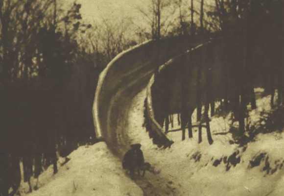 Die alte Anninger-Rodelbahn im Illustrierten Sportblatt (7. Jänner 1928)