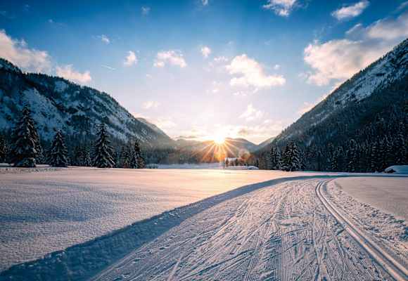 Langlaufen im Drei-Seen-Gebiet in Ruhpolding