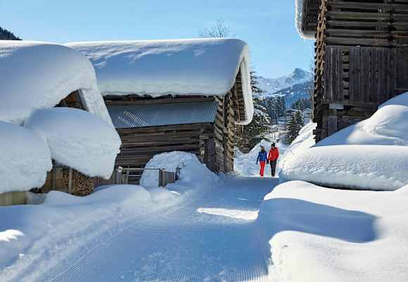 Winterwanderweg durch die Weiler zwischen See und Kappl.