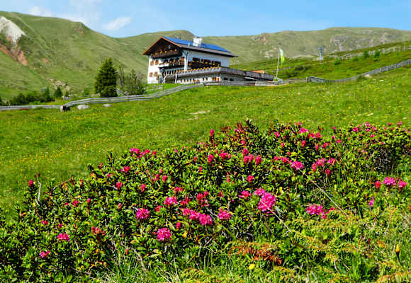 Die Meraner Hütte oberhalb von Meran