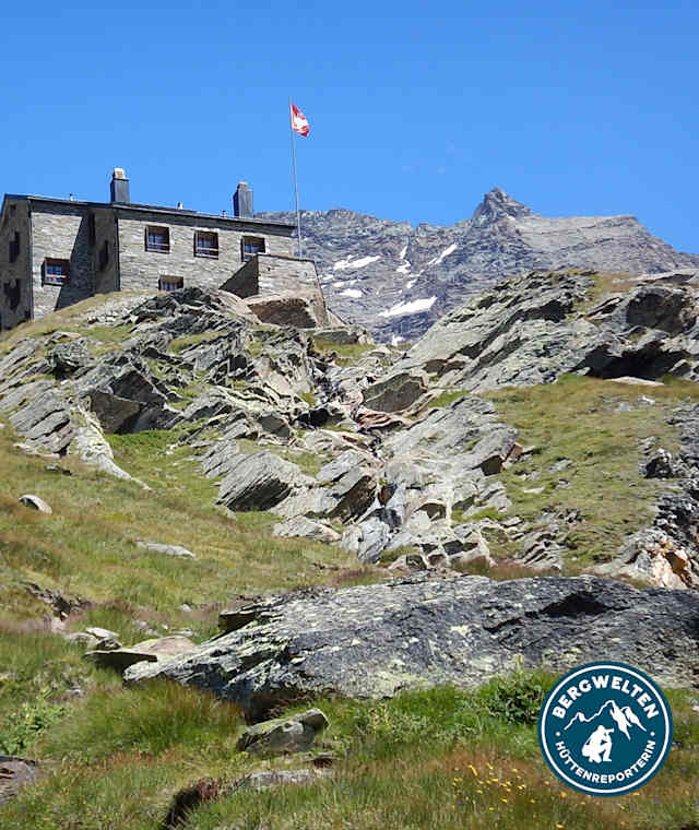 Die atemberaubende Lage der Weissmieshütte.