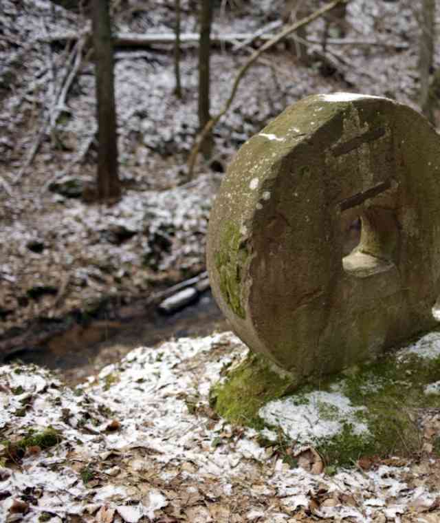 1874 wurde an dieser Stelle das Forsthaus Benjental erbaut, in dem wir einkehren können.  Wir wandern weiter am Bach entlang (rotes Dreieck und roter Punkt).