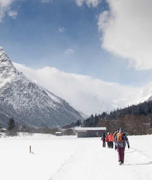 Winterwandern am Talboden des Gschnitztales