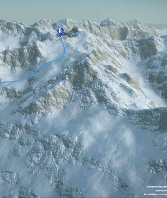 3-D-Ansicht der Skitour Bächenstock von Gorezmettlen