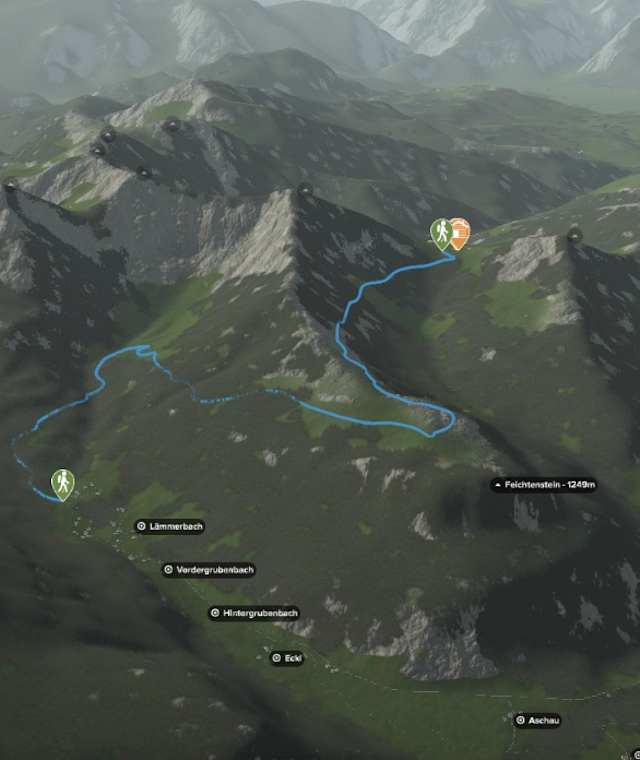 Übersicht Wanderung zur Bergalm-Neureithütte