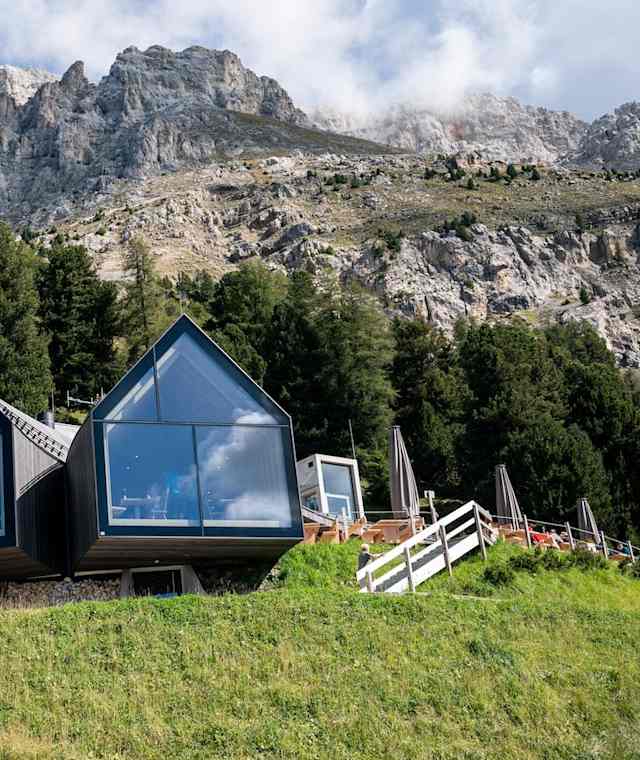 Panoramafenster der Berghütte Oberholz
