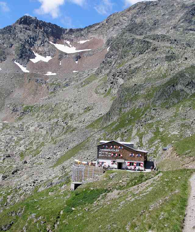 Blick Innsbrucker Hütte Gschnitz Wipptal