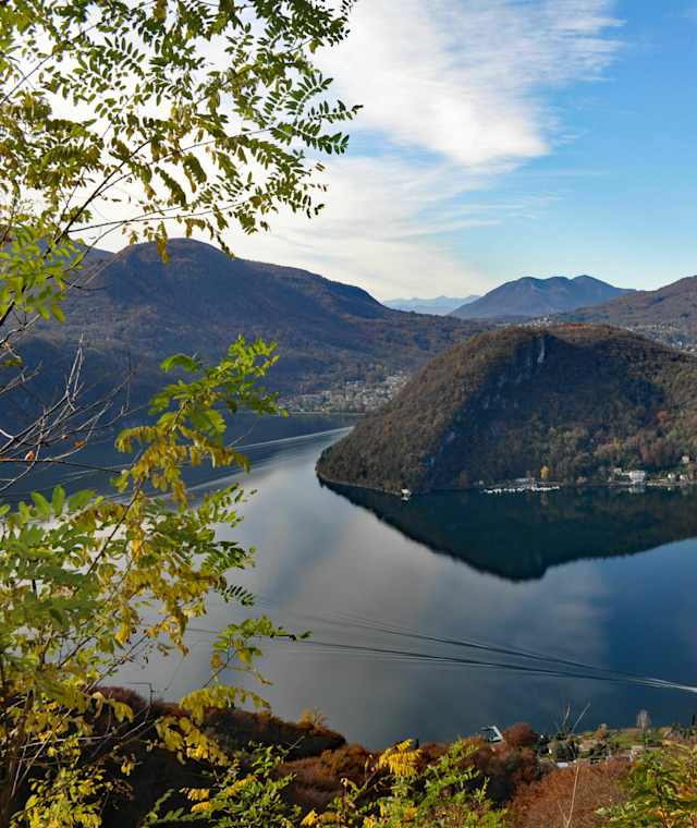 Blick auf den Monte Caslano und den Luganer See