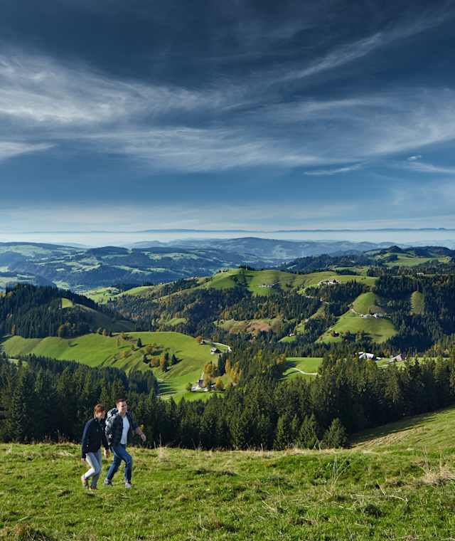 Aufstieg auf den Wachthubel – dem höchsten Punkt des ganzen Höhenweges