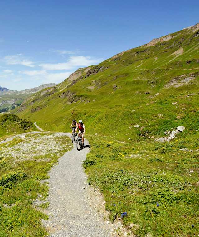 Mountainbiken mit herrlichen Bergpanorama