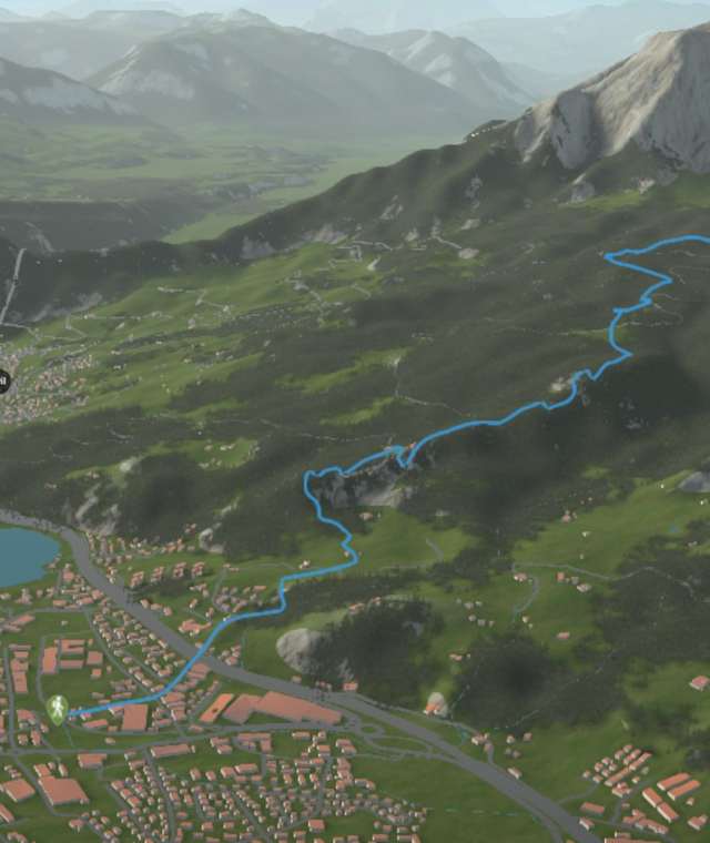 3D Ansicht der Wanderung Fräkmüntegg - Schwändelberg - Horw