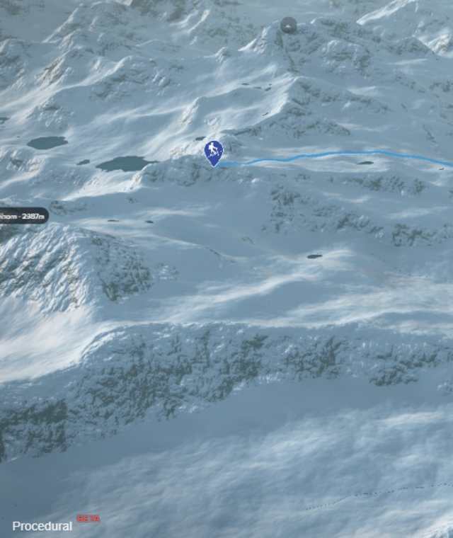 3-D-Ansicht der Skitour Gorigratkopf von Tschuggen