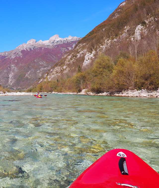 Auch im Herbst wunderschön, die Soča