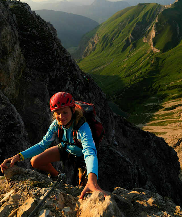 im Klettersteig Lachenspitze