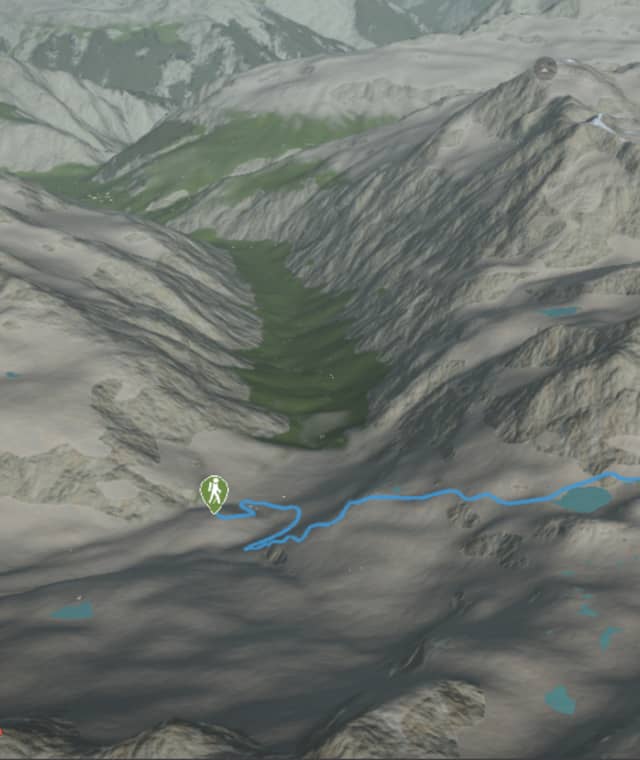 3-D-Ansicht der Wanderung Maighelshütte -Vermigelhütte