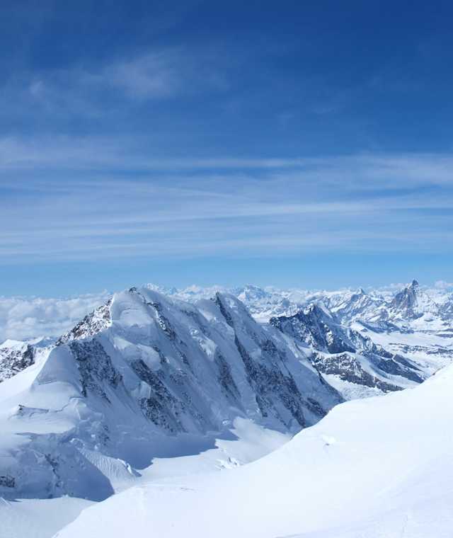 Auf dem Weg von der Signalkuppe zum Grenzgletscher - der Lyskamm