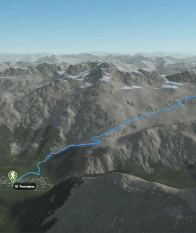 3-D-Ansicht der Wanderung Piz Languard