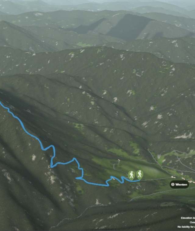 3-D-Ansicht der Wanderung Stumpfmauer und Tanzboden