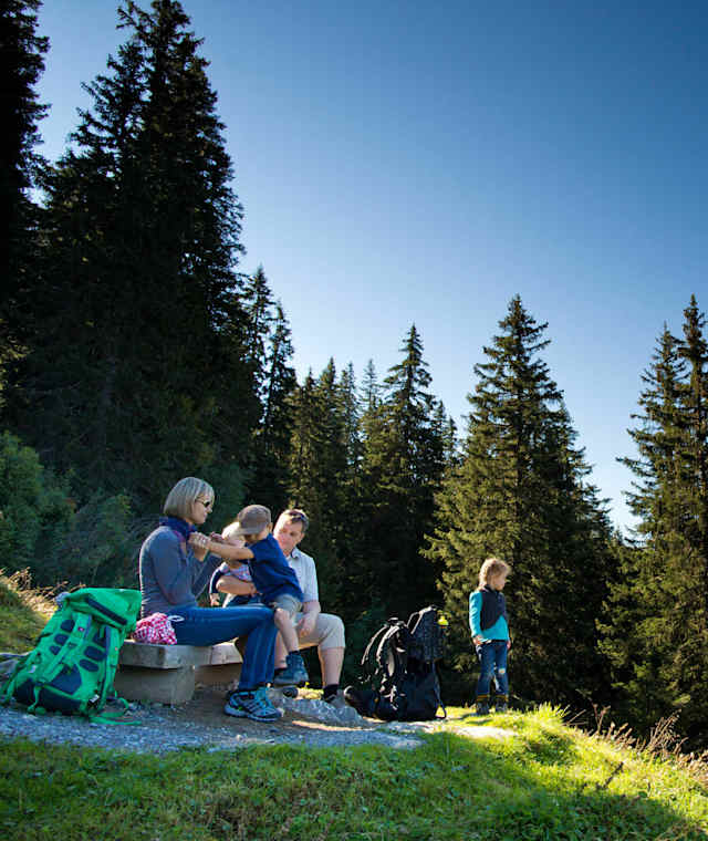 Aussichstreiche Rastbank entlang wem Weg