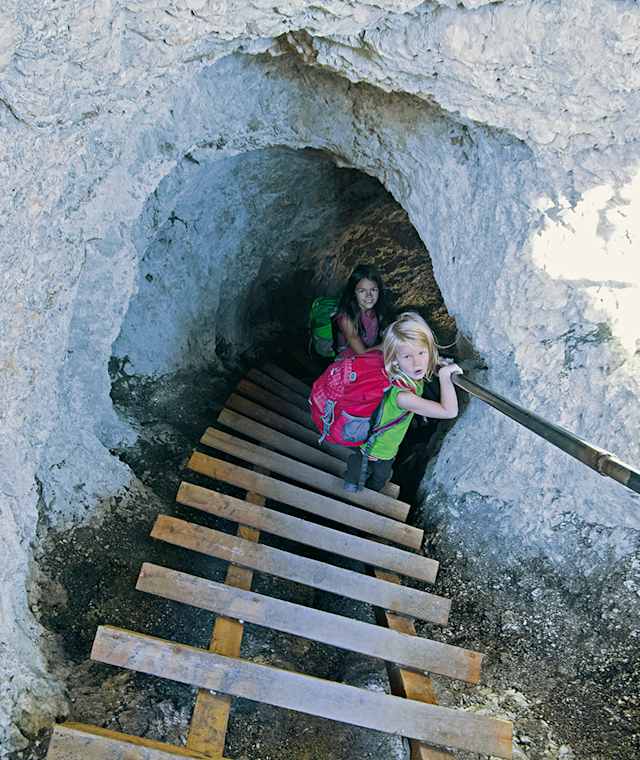 Aufregend: In den steilen Treppen des Thomas-Eder-Steigs.