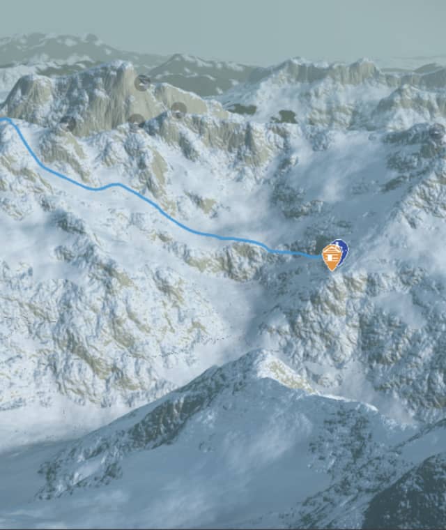 3-D-Ansicht der Skitour Urner Haute Route - Etappe 4: Vom Alpin Center Sustenpass zur Sustlihütte