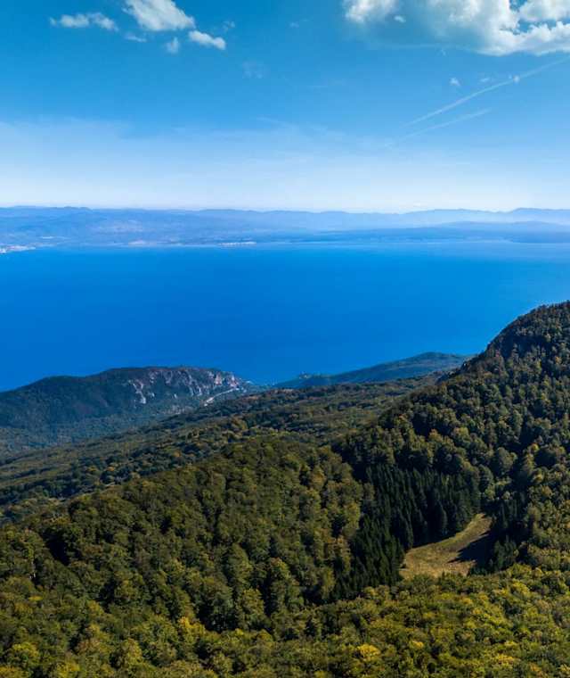 Blick vom Vojak über die Kvarner Bucht 