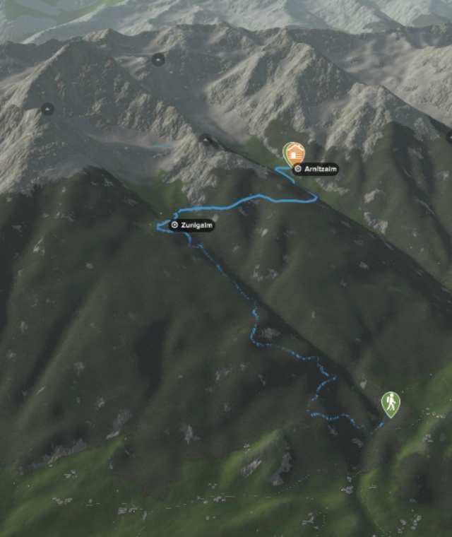 Übersicht Wanderung zur Arnitz Alm