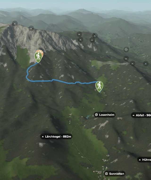 Übersicht Wanderung zur Rieshütte