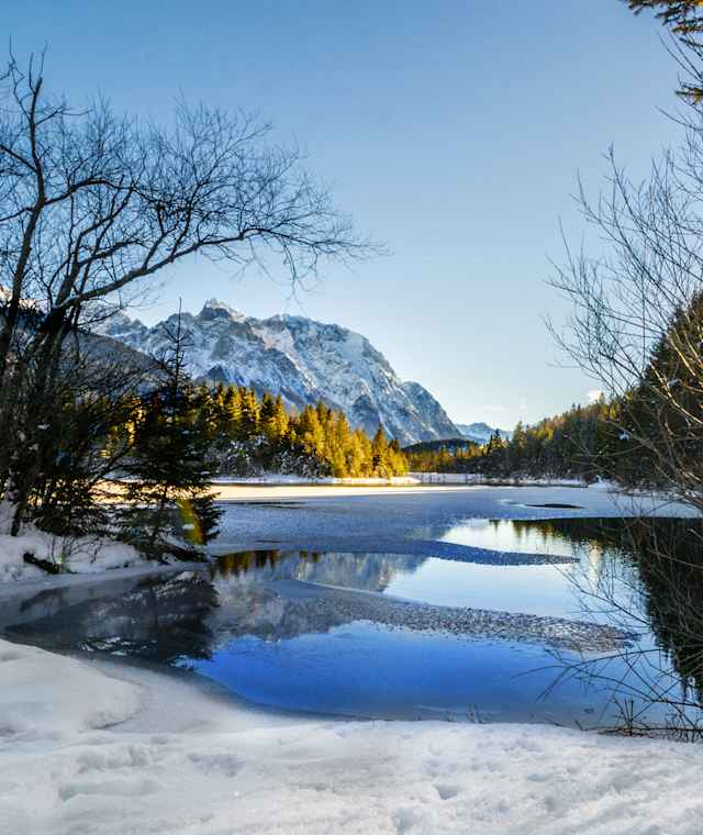 Abendstimmung am Isar Stausee