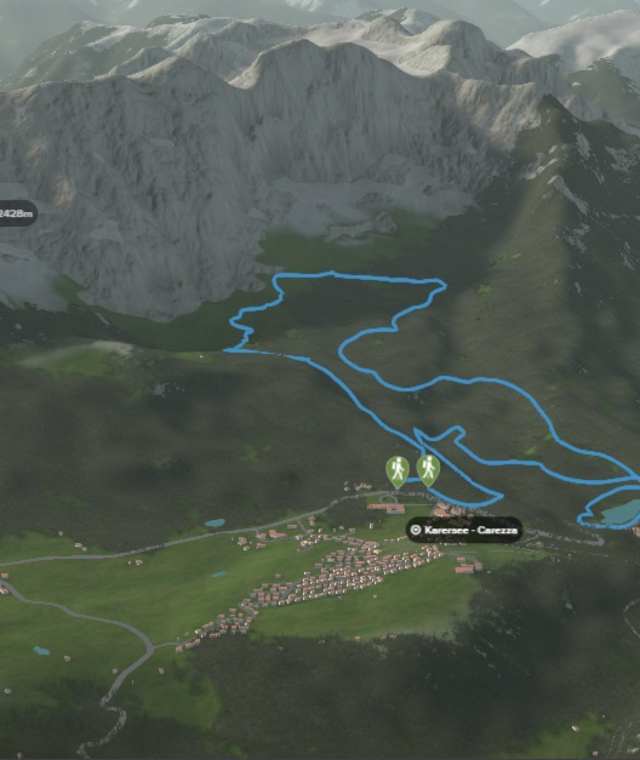 3-D-Ansicht der Wanderung Agatha-Christie-Weg am Karerpass