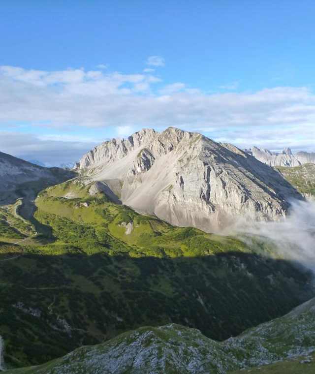 Blick Richtung Pfeishütte und Gleirschtaler Brandjoch
