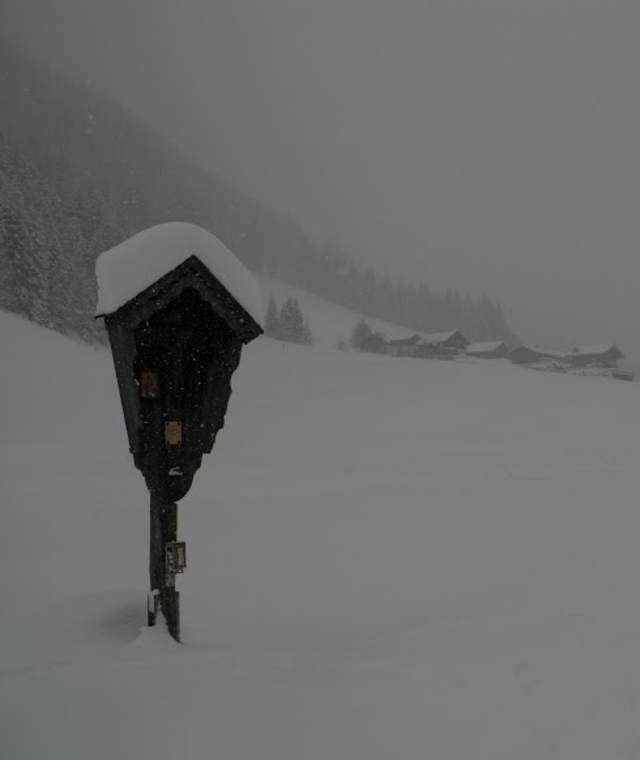 Schneetreiben auf der Hintenbachalm