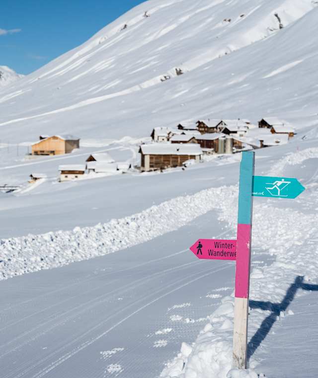 Auf dem gut markierten Winterwanderweg