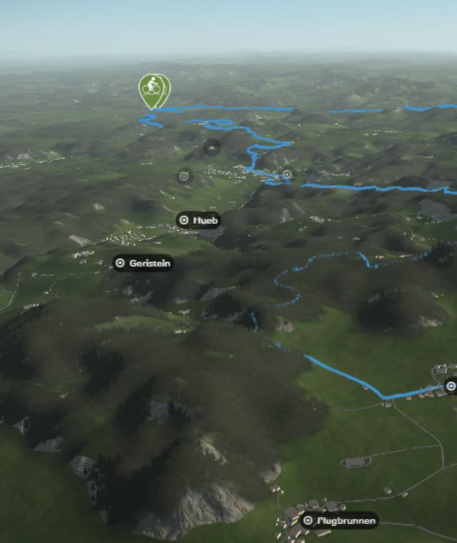 3-D-Ansicht der MTB-Tour Bantiger