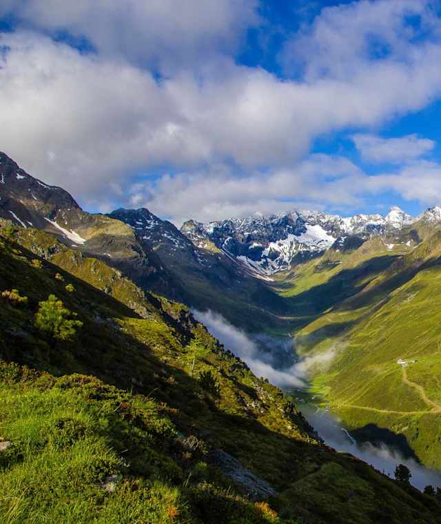 Blick ins Fotschertal in den Stubaier Alpen