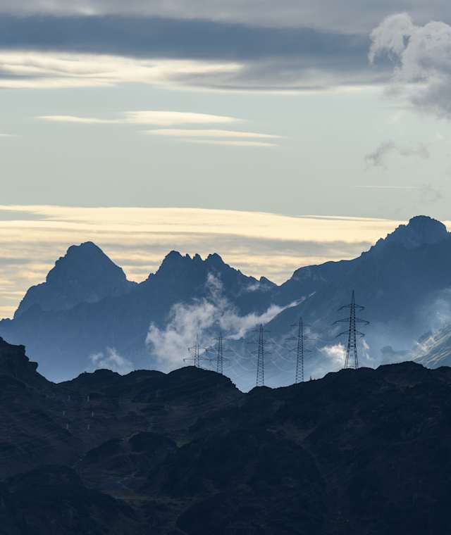 Blick von der Rendl-Alm (bei St. Anton am Arlberg) auf den Arlberg