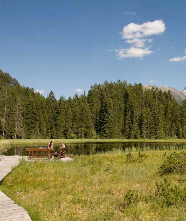 Idyllisches Plätzchen auf der ersten Etappe des Ötztal Trek - der Brandsee.
