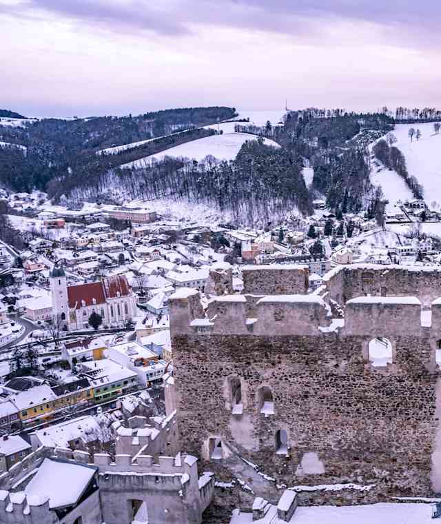 Aussicht von der Burgruine Kirchschlag
