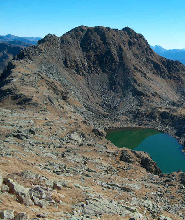 Blick von der Eidechsspitze auf den Kompfoss-See