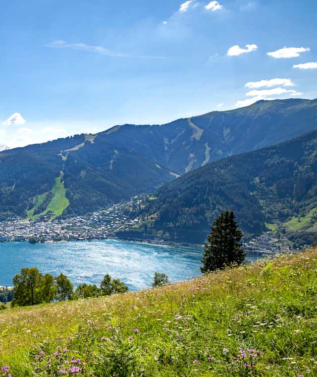 Blick auf den Zeller See mit dem Kitzsteinhorn im Hintergrund
