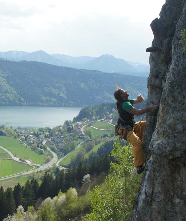 Klettern & Baden an der Breitwand am Millstättersee