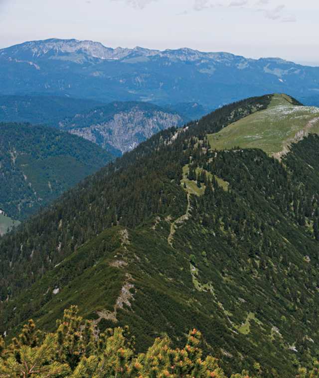 Blick über den Kotzen nach Norden ins Alpenvorland