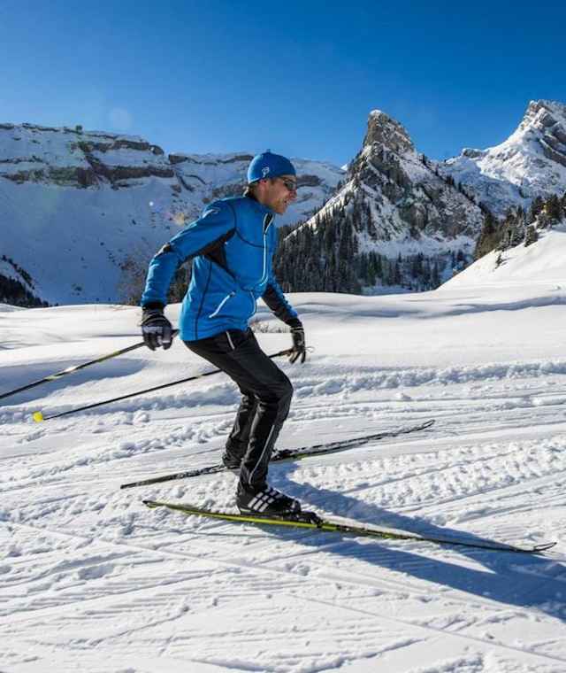 Langlauf auf der Loipe Gitschenen