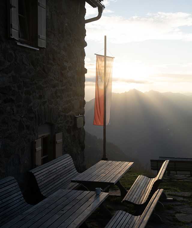 Beim Morgenkaffee auf der Gleiwitzer Hütte.